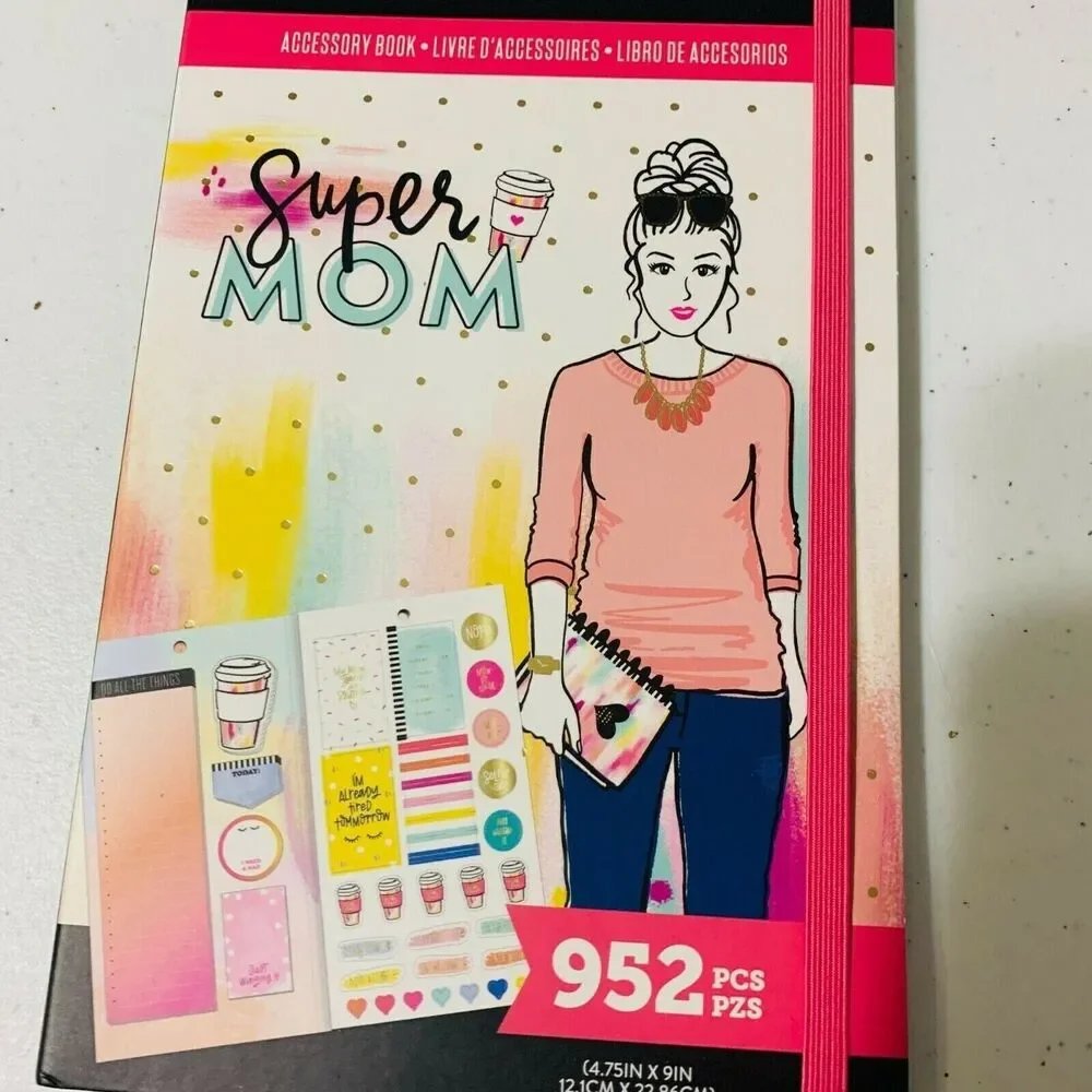 NIP Happy Planner Super Mom accessory book stickers notepad 952 pieces PPSA-07